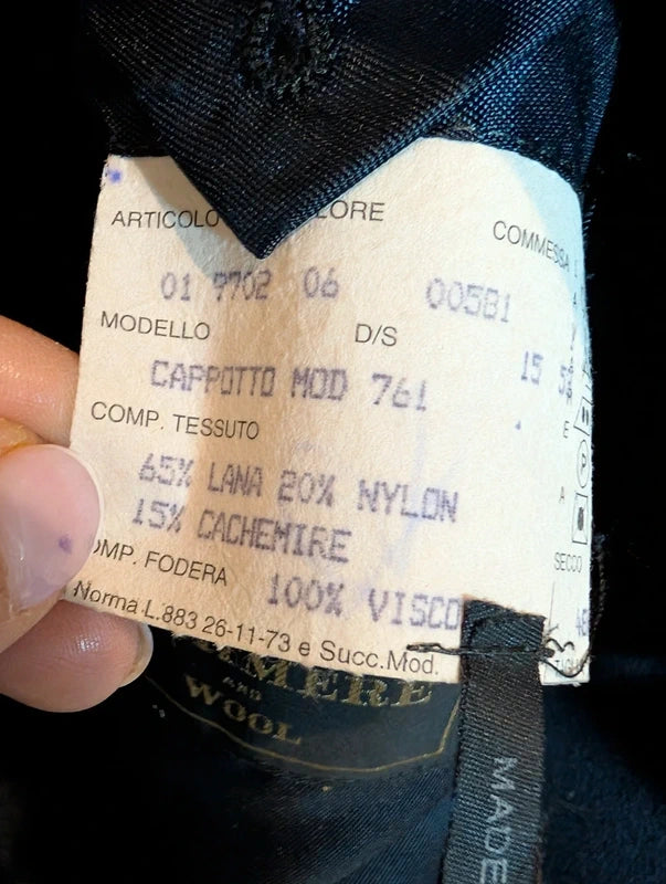 Cappotto classico lana e cashmere